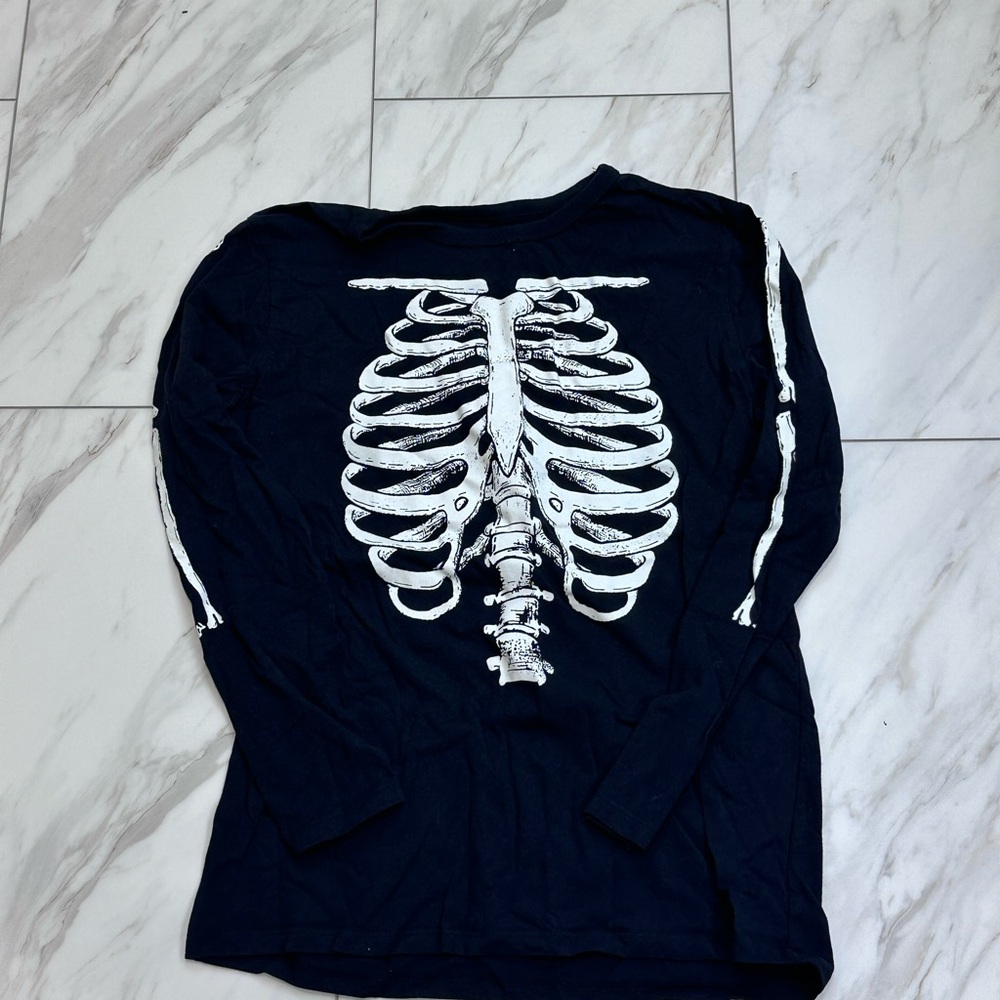 The Children's Place Black Skeleton Long Sleeve Tee